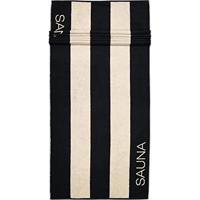 Cawö Cawö Saunahanddoek 6221 Natur Schwarz 80x200 - thumbnail