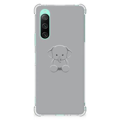 Sony Xperia 10 V Stevig | Bumper Hoesje | Grijs Baby Olifant