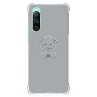 Sony Xperia 10 V Stevig | Bumper Hoesje | Grijs Baby Olifant - thumbnail
