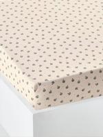 Hoeslaken voor kinderen RETRO FLOWERS, met gerecycled katoen wit, bedrukt - thumbnail