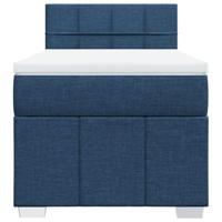 Boxspring met matras stof blauw 90x200 cm - thumbnail