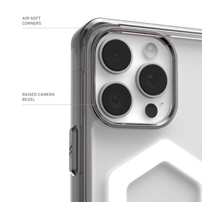 Urban Armor Gear Plyo Backcover Apple iPhone 16 Pro Max Grijs, Transparant Inductieve lading, MagSafe compatible, Stootbestendig