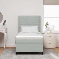 Boxspringbed met Matras & LED Licht Grijs 100x200 cm Fluweel - thumbnail