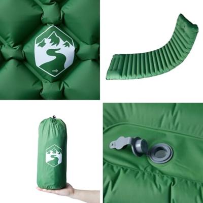 VidaXL Kampeermatras met kussen zelfopblazend 1-persoons groen