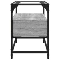Tv-meubel met glazen blad 98x35x51 cm bewerkt hout grijs sonoma - thumbnail