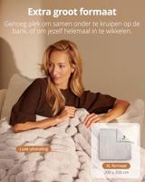 Duux Yentl Overblanket Stripped Rabbit Faux Fur (200 x 200) Elektrische deken Grijs - thumbnail