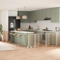 Hondenhek inklapbaar met deur 12 panelen 600 cm populierenhout - thumbnail