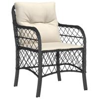7-delige Tuinset met kussens poly rattan zwart - thumbnail