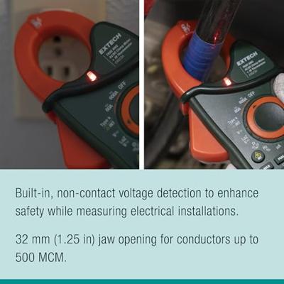 Extech Extech EX623A Stroomtang Digitaal IR-thermometer CAT III 600 V Weergave (counts): 6000 Extech Extech EX623A Stroomtang Digitaal IR-thermometer CAT III 600 V Weergave (counts): 6000