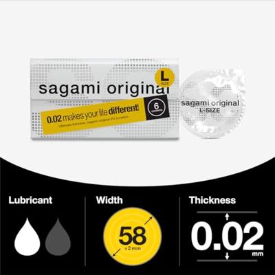 Sagami Original 0.02 - ultradunne latexvrije condooms Maat L