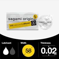 Sagami Original 0.02 - ultradunne latexvrije condooms Maat L - thumbnail