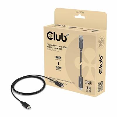 club3D CAC-1083 DisplayPort / HDMI Adapterkabel [1x DisplayPort stekker - 1x HDMI-stekker] Zwart 2.00 m