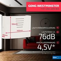 Zamel GNU-209 WESTMINSTER Gong 8 - 230 V 76 dBA Wit - thumbnail