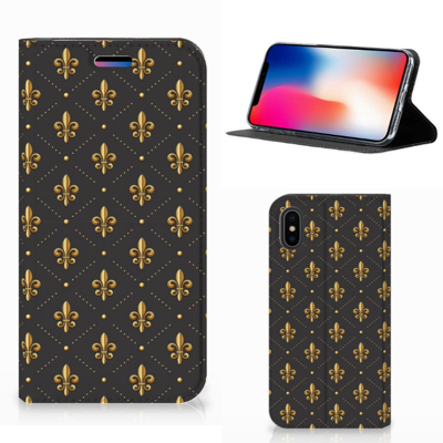 Apple iPhone X | Xs | Hoesje met Magneet | Franse Lelie Apple iPhone X | Xs | Hoesje met Magneet | Franse Lelie