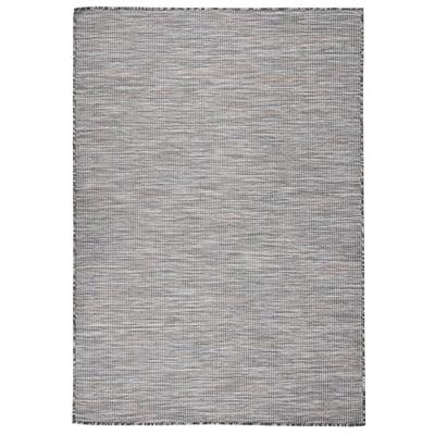 VidaXL Buitenkleed platgeweven 160x230 cm bruin en blauw