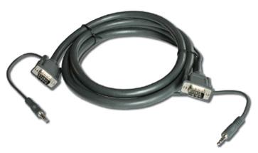 Kramer C-GMA mannelijk naar mannelijk 15-pins HD VGA D-Sub en 3,5 mm audiokabel - zwart