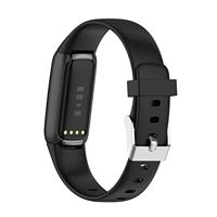 Fitbit Luxe - Sportbandje met gesp - Maat: Large - Zwart - thumbnail
