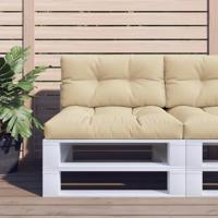 VidaXL Palletkussen 70x40x12 cm stof beige - thumbnail