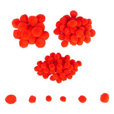 Colorations - mini pompons rood, 100st.