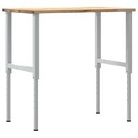 Werkbank 100x60x(71,5-98) cm massief eikenhout - thumbnail