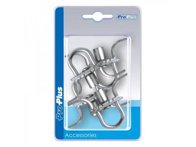 ProPlus zeiloog rond met veer 27mm 4 stuks in blister zilver