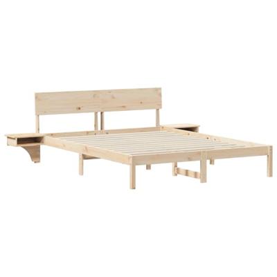 Bedframe met hoofdeinde Bruin 160 x 200 cm Massief grenenhout