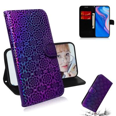 Voor Huawei P Smart Z/Y9 Prime 2019 effen kleur kleurrijke magnetische Buckle horizontale Flip PU lederen draagtas met houder & kaartsleuven & portemo