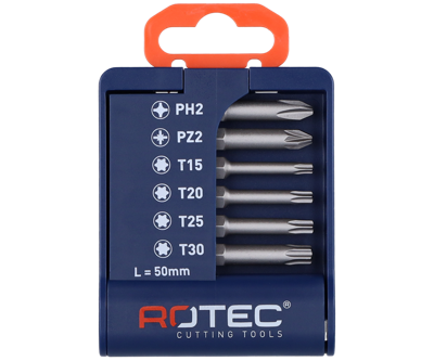 Rotec Bitset | 6-delig | E6.3 x 50mm | PH-PZ-T - 825.0125