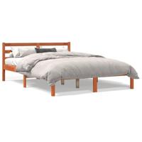Bed met matras massief grenenhout wasbruin 140x190 cm - thumbnail