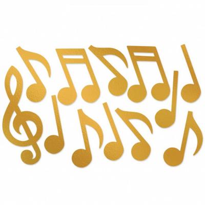 Decoratie Muzieknoten goudkleurig Decoratie Muzieknoten goudkleurig