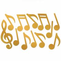 Decoratie Muzieknoten goudkleurig - thumbnail