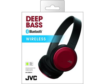 JVC HA-S30BT-R-E Bluetooth on-ear hoofdtelefoon met compact ontwerp, rood