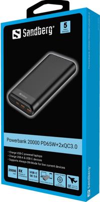 Sandberg 420-62 powerbank Lithium-Ion (Li-Ion) 20000 mAh Zwart