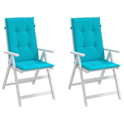 VidaXL Stoelkussens 2 st hoge rug stof turquoise VidaXL Stoelkussens 2 st hoge rug stof turquoise