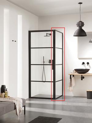 Sealskin SOHO zijwand t.b.v. douchedeur 90x210cm zwart