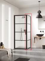 Sealskin SOHO zijwand t.b.v. douchedeur 90x210cm zwart - thumbnail