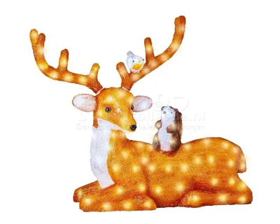 Kerstverlichting Rendier Acryl Liggend 140 LED 66,5cm