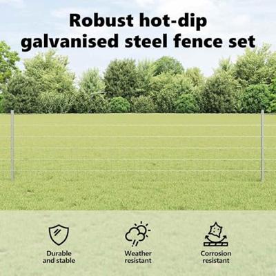 VidaXL Hek met paal zilver 0,6 x 10 m staal