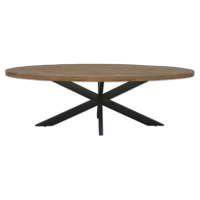 Sohome Ovale Eettafel 'Yannick' Mango met staal, 180 x 90cm - thumbnail