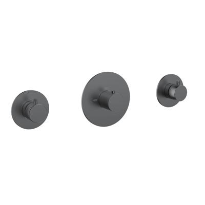 Wiesbaden Dreams afbouwdeel thermostatische douchekraan met 2 stopkranen gunmetal Wiesbaden Dreams afbouwdeel thermostatische douchekraan met 2 stopkranen gunmetal