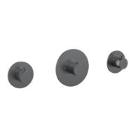 Wiesbaden Dreams afbouwdeel thermostatische douchekraan met 2 stopkranen gunmetal - thumbnail