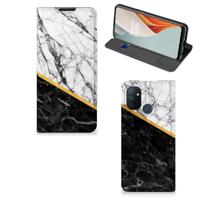 OnePlus Nord N100 | Standcase | Marmer Wit Zwart - Origineel Cadeau Man - thumbnail