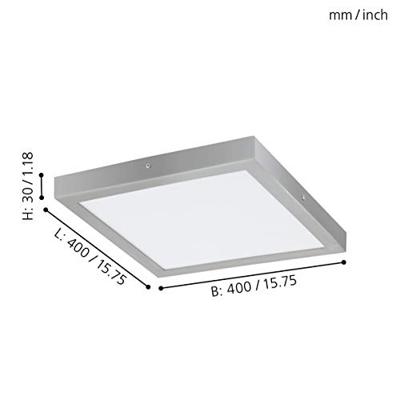 Eglo Plafondlamp vierkantFueva 1 40cm - 4000K grijs - 97269
