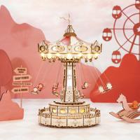 Robotime Zweefmolen Music Box Bouwpakket Knutselen Hobby Modelbouw - thumbnail