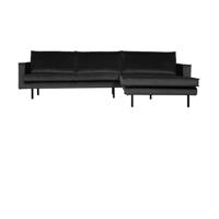 WOOOD Rodeo bank chaise longue rechts velvet Antraciet - thumbnail