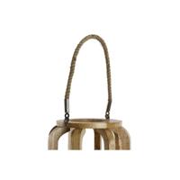 Kaarshouder Home ESPRIT Natuurlijk Kristal Mangohout - thumbnail