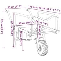 Viskar met wiel gepoedercoat staal groen - thumbnail