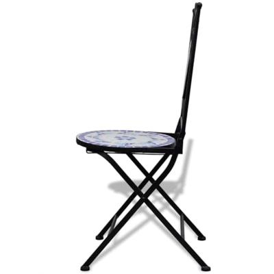 Bistrostoelen inklapbaar 2 st keramiek blauw en wit - thumbnail