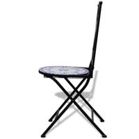 Bistrostoelen inklapbaar 2 st keramiek blauw en wit - thumbnail