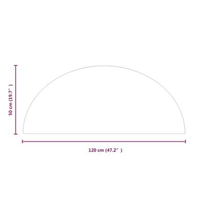 VidaXL Glasplaat voor open haard halfrond 1200x500 mm - thumbnail